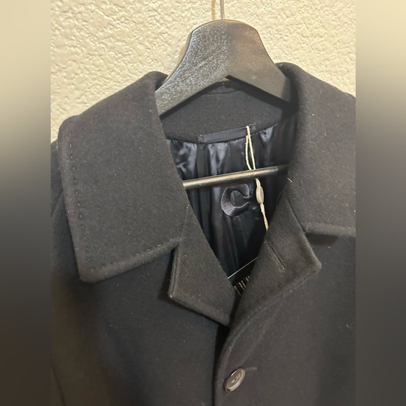 Caruso Black Wool Coat VM5010 - Picture 5 of 16